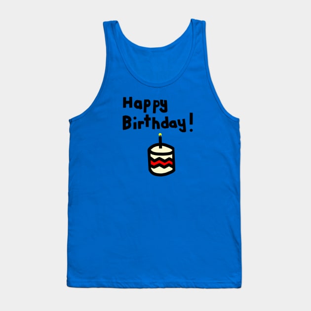 Happy Birthday with Cake and Candle Tank Top by ellenhenryart